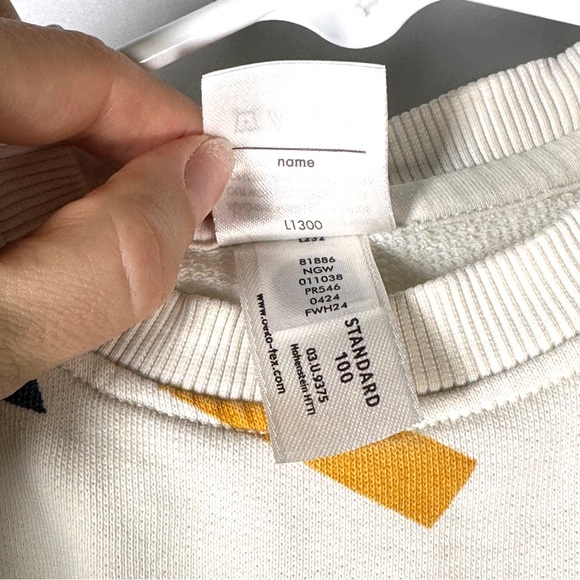 Hanna Andersson Kids Sweatshirt Cotton Abstract Geometric Print Unisex 18-24m - Picture 7 of 10